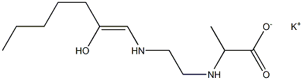 2-[N-[2-[N-(2-Hydroxy-1-heptenyl)amino]ethyl]amino]propionic acid potassium salt Struktur