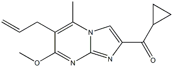 2-Cyclopropylcarbonyl-7-methoxy-5-methyl-6-(2-propenyl)imidazo[1,2-a]pyrimidine Struktur