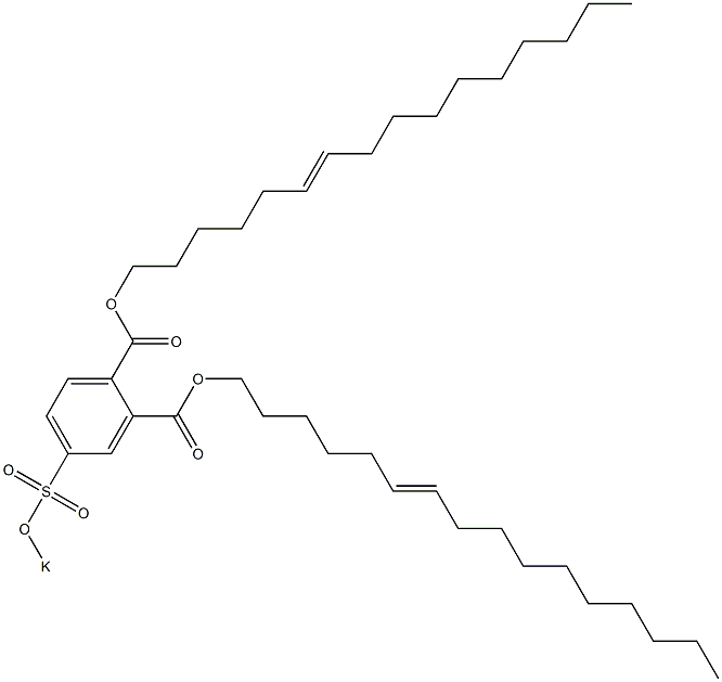 4-(Potassiosulfo)phthalic acid di(6-hexadecenyl) ester Struktur