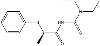 (-)-1,1-Diethyl-3-[(R)-2-(phenylthio)propionyl]thiourea Struktur