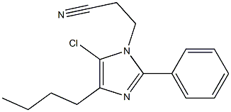 4-Butyl-5-chloro-1-(2-cyanoethyl)-2-phenyl-1H-imidazole Struktur