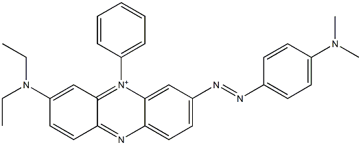 3-(Diethylamino)-7-[[4-(dimethylamino)phenyl]azo]-5-phenylphenazin-5-ium Struktur