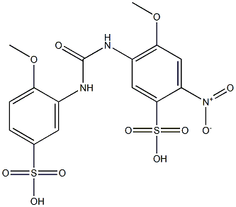 4-Methoxy-5-[[[(2-methoxy-5-sulfophenyl)amino]carbonyl]amino]-2-nitrobenzenesulfonic acid Struktur