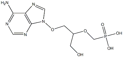 9-[2-(Phosphonomethoxy)-3-hydroxypropoxy]-6-amino-9H-purine Struktur