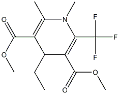 1,4-Dihydro-4-ethyl-1,6-dimethyl-2-(trifluoromethyl)-3,5-pyridinedicarboxylic acid dimethyl ester Struktur