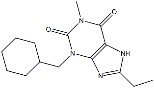 3-(Cyclohexylmethyl)-3,7-dihydro-8-ethyl-1-methyl-1H-purine-2,6-dione Struktur