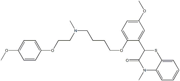 2-[2-[4-[N-[2-(4-Methoxyphenoxy)ethyl]methylamino]butoxy]-5-methoxyphenyl]-4-methyl-4H-1,4-benzothiazin-3(2H)-one Struktur