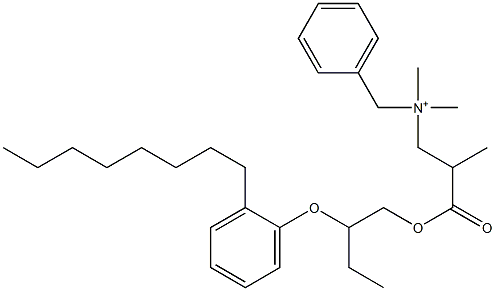 N,N-Dimethyl-N-benzyl-N-[2-[[2-(2-octylphenyloxy)butyl]oxycarbonyl]propyl]aminium Struktur