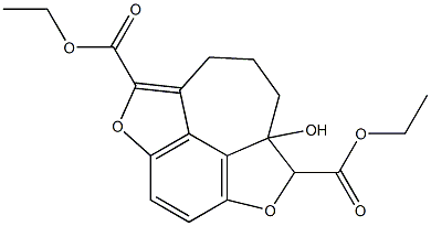 9a-Hydroxy-7,8,9,9a-tetrahydro-2,5-dioxa-1H-cyclohept[jkl]-as-indacene-1,6-dicarboxylic acid diethyl ester Struktur