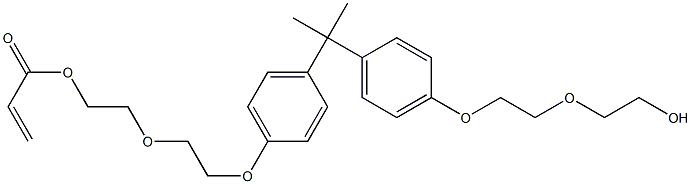 2-[4-[2-[2-(Acryloyloxy)ethoxy]ethoxy]phenyl]-2-[4-[2-(2-hydroxyethoxy)ethoxy]phenyl]propane Struktur