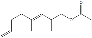 Propionic acid 2,4-dimethyl-3,7-octadienyl ester Struktur