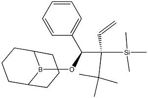 (1S,2S)-1-[(9-Borabicyclo[3.3.1]nonan-9-yl)oxy]-1-phenyl-2-(trimethylsilyl)-2-tert-butyl-3-butene Struktur