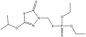 Dithiophosphoric acid O,O-diethyl S-(2,3-dihydro-5-isopropyloxy-2-oxo-1,3,4-thiadiazol-3-yl)methyl ester Struktur