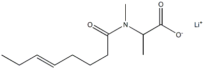 2-[N-Methyl-N-(5-octenoyl)amino]propionic acid lithium salt Struktur