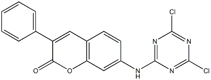 3-Phenyl-7-(4,6-dichloro-1,3,5-triazin-2-ylamino)coumarin Struktur