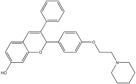 2-[4-(2-Piperidinoethoxy)phenyl]-3-(phenyl)-2H-1-benzopyran-7-ol Struktur