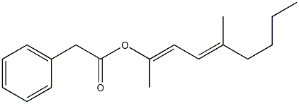 Phenylacetic acid 1,4-dimethyl-1,3-octadienyl ester Struktur