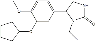 3-Ethyl-4-[3-cyclopentyloxy-4-methoxyphenyl]-2-imidazolidone Struktur