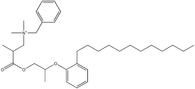 N,N-Dimethyl-N-benzyl-N-[2-[[2-(2-dodecylphenyloxy)propyl]oxycarbonyl]propyl]aminium Struktur