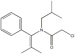 N-(1-Phenyl-2-methyl-1-propenyl)-N-isobutyl-2-chloroacetamide Struktur