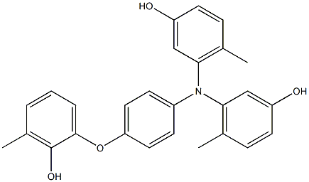 N,N-Bis(3-hydroxy-6-methylphenyl)-4-(2-hydroxy-3-methylphenoxy)benzenamine Struktur