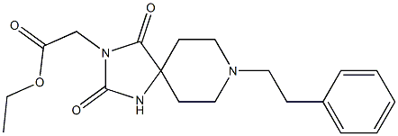 8-Phenethyl-3-[2-ethoxy-2-oxoethyl]-1,3,8-triazaspiro[4.5]decane-2,4-dione Struktur