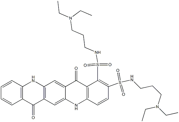 N,N'-Bis[3-(diethylamino)propyl]-5,7,12,14-tetrahydro-7,14-dioxoquino[2,3-b]acridine-1,2-disulfonamide Struktur