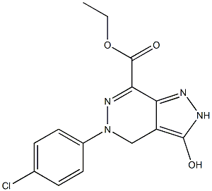 [4,5-Dihydro-3-hydroxy-5-(4-chlorophenyl)-2H-pyrazolo[3,4-d]pyridazine]-7-carboxylic acid ethyl ester Struktur