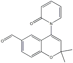 6-Formyl-4-(2-oxo-1,2-dihydropyridine-1-yl)-2,2-dimethyl-2H-1-benzopyran Struktur