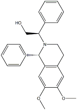 (1S)-1,2,3,4-Tetrahydro-2-[(R)-1-phenyl-2-hydroxyethyl]-1-phenyl-6,7-dimethoxyisoquinoline Struktur