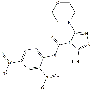 3-Amino-5-morpholino-4H-1,2,4-triazole-4-dithiocarboxylic acid 2,4-dinitrophenyl ester Struktur