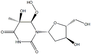 (5S,6R)-5,6-Dihydro-5-hydroxy-6-hydroperoxythymidine Struktur