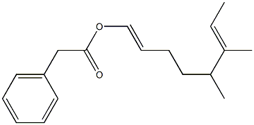 Phenylacetic acid 5,6-dimethyl-1,6-octadienyl ester Struktur