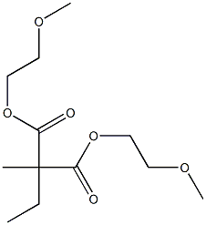 Ethylmethylmalonic acid bis(2-methoxyethyl) ester Struktur