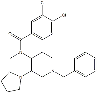 N-Methyl-N-[1-benzyl-3-(1-pyrrolidinyl)piperidin-4-yl]-3,4-dichlorobenzamide Struktur