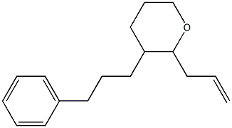 2-Allyl-3-(3-phenylpropyl)tetrahydro-2H-pyran Struktur