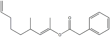 Phenylacetic acid 1,3-dimethyl-1,7-octadienyl ester Struktur