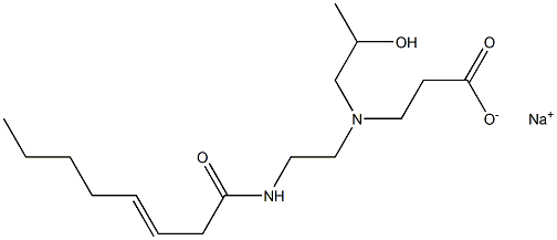 3-[N-(2-Hydroxypropyl)-N-[2-(3-octenoylamino)ethyl]amino]propionic acid sodium salt Struktur