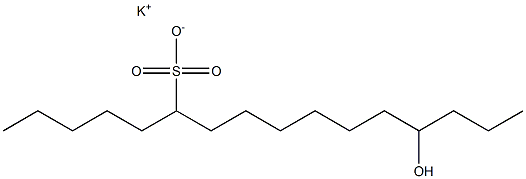 13-Hydroxyhexadecane-6-sulfonic acid potassium salt Struktur