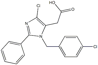 2-Phenyl-1-(4-chlorobenzyl)-4-chloro-1H-imidazole-5-acetic acid Struktur