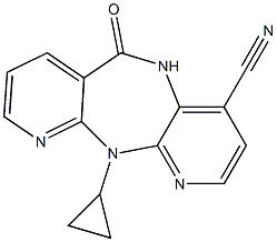 5,11-Dihydro-4-cyano-11-cyclopropyl-6H-dipyrido[3,2-b:2',3'-e][1,4]diazepin-6-one Struktur