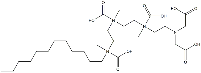 [N-[2-[N-Carboxymethyl-N-[2-[N-carboxymethyl-N-[2-(N-carboxymethyldodecylamino)ethyl]amino]ethyl]amino]ethyl]imino]diacetic acid Struktur