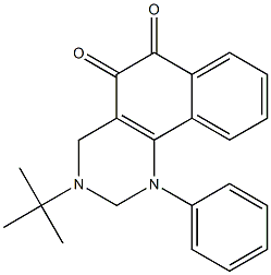 1-Phenyl-3-tert-butyl-1,2,3,4-tetrahydrobenzo[h]quinazoline-5,6-dione Struktur