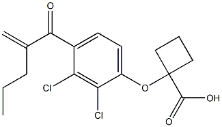 1-[2,3-Dichloro-4-(2-methylene-1-oxopentyl)phenoxy]cyclobutane-1-carboxylic acid Struktur