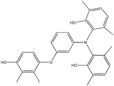 N,N-Bis(6-hydroxy-2,5-dimethylphenyl)-3-(4-hydroxy-2,3-dimethylphenoxy)benzenamine Struktur