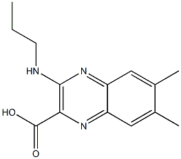 6,7-Dimethyl-3-(propylamino)quinoxaline-2-carboxylic acid Struktur