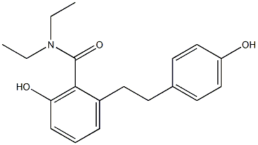 N,N-Diethyl-2-(4-hydroxyphenethyl)-6-hydroxybenzamide Struktur