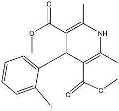 1,4-Dihydro-4-(2-iodophenyl)-2,6-dimethylpyridine-3,5-dicarboxylic acid dimethyl ester Struktur