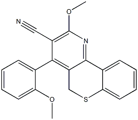 2-Methoxy-4-[2-methoxyphenyl]-5H-[1]benzothiopyrano[4,3-b]pyridine-3-carbonitrile Struktur