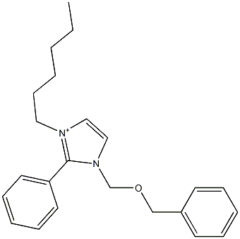 3-Hexyl-2-phenyl-1-[(benzyloxy)methyl]-1H-imidazol-3-ium Struktur